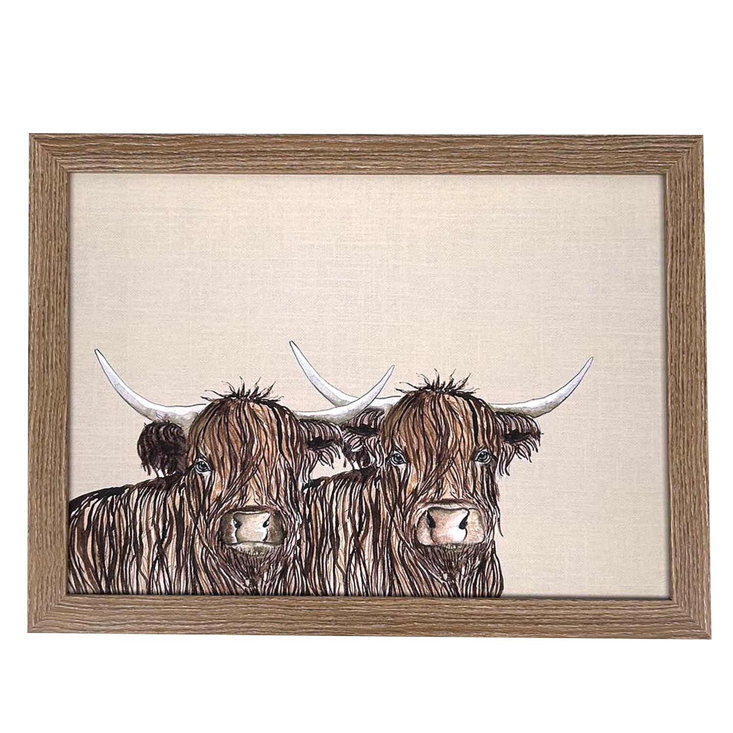 Highland Cow Lap Tray - Grey Image 3