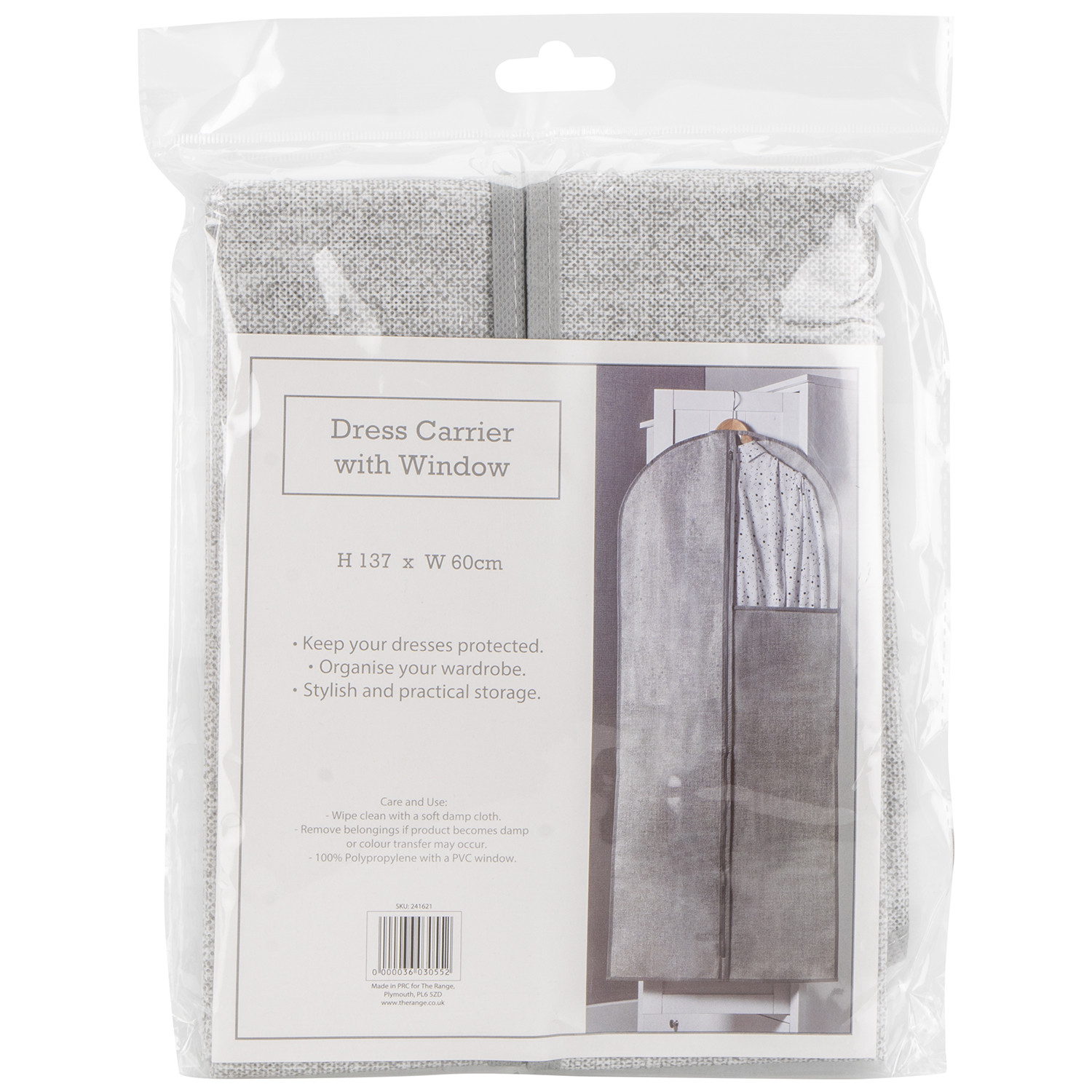 Grey Dress Cover Bag Clothing Storage Image 1