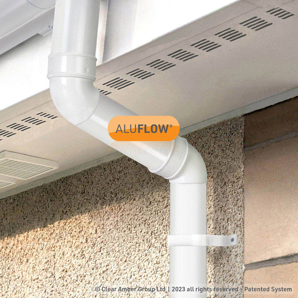 Aluflow White 112 Degrees Downpipe Offset Bend Image 2