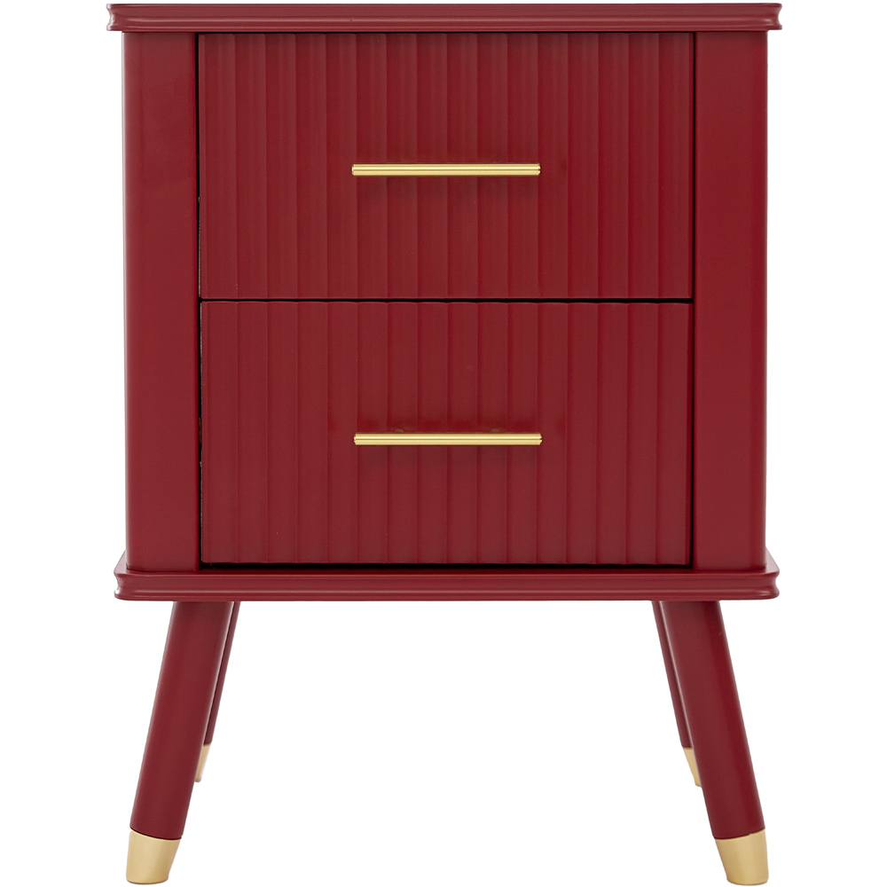 Cozzano 2 Drawer Red Bedside Table Image 3