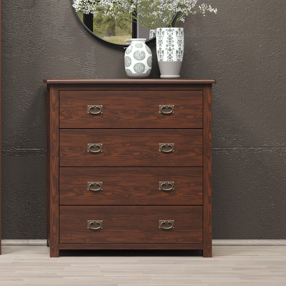 Boston 4 Drawer Dark Lacquer Chest of Drawers Image 6