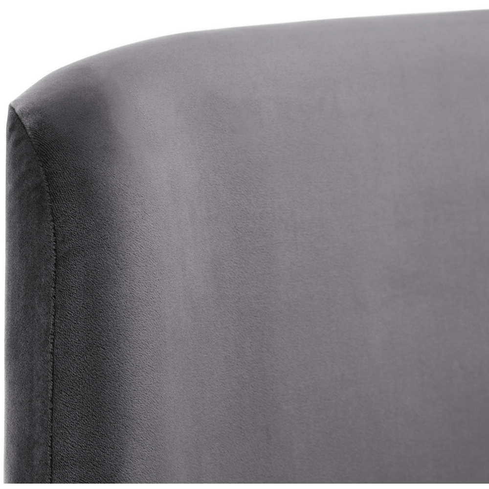 Julian Bowen Frida King Size Grey Curved Velvet Bed Frame Image 7