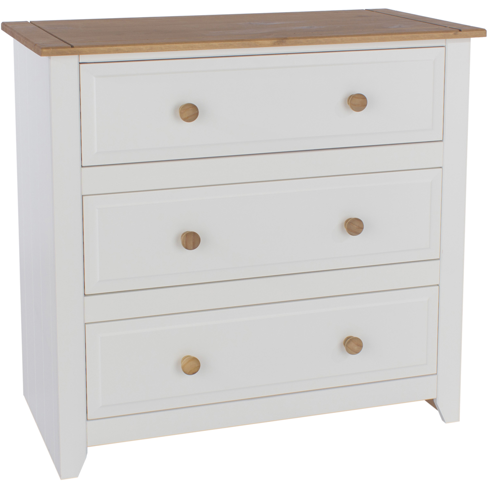 Core Products Capri 3 Drawer White Chest of Drawers Image 2
