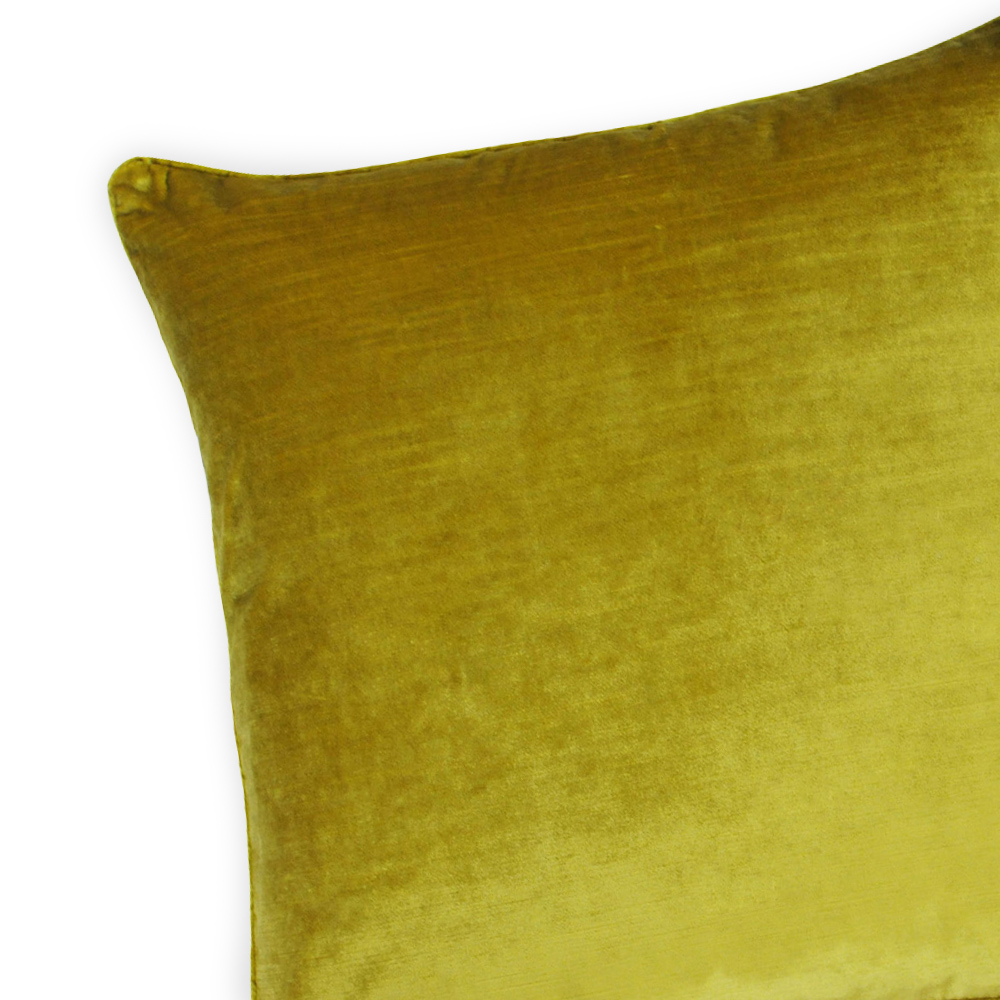 Paoletti Luxe Ochre Velvet Piped Cushion Image 2