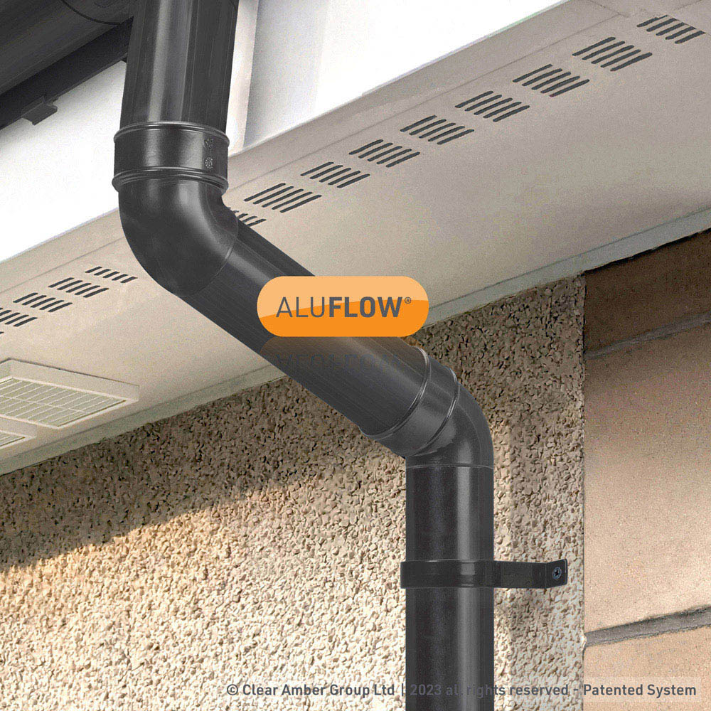 Aluflow Grey 112 Degrees Downpipe Offset Bend Image 2