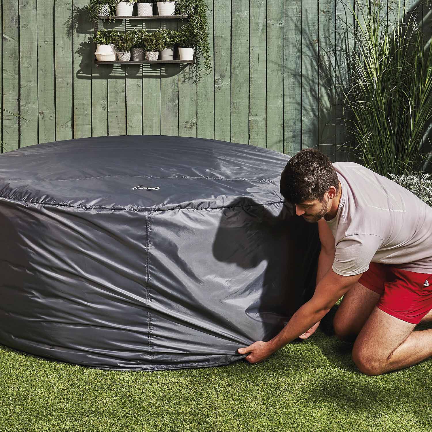 CleverSpa Thermal Cover For Hot Tubs - Grey / 208cm / Round Image 3