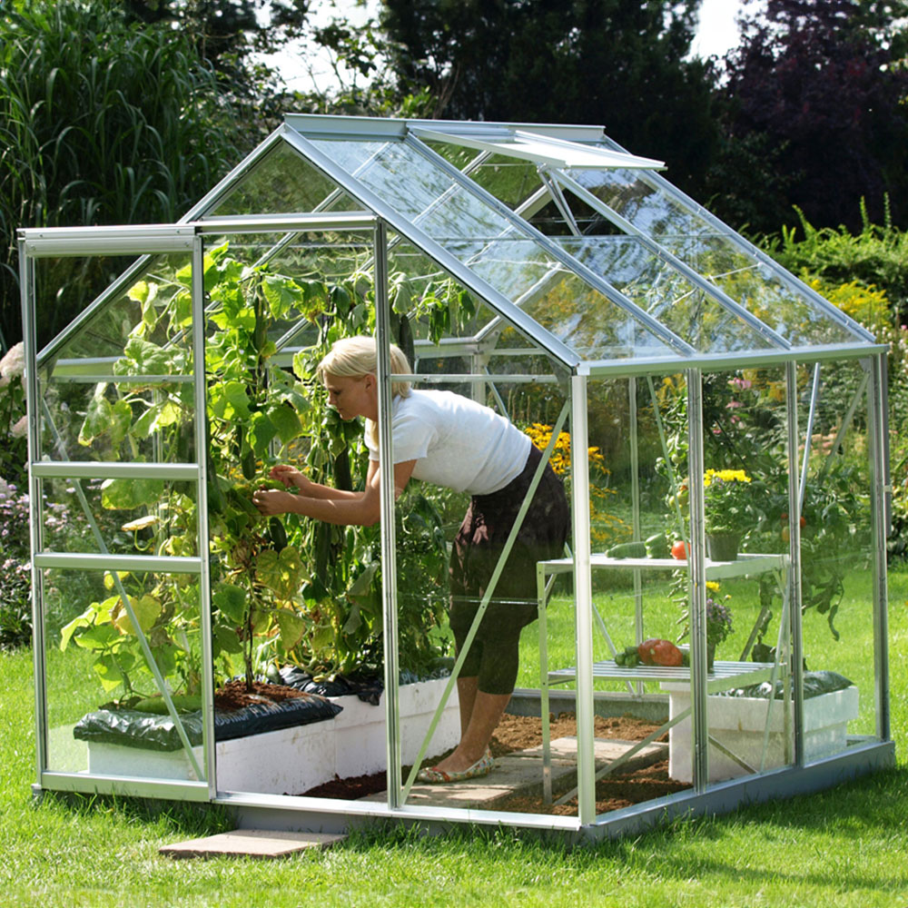 Vitavia Venus 3800 Silver Aluminium and Horticultural Glass 6 x 6ft Greenhouse  Image 2