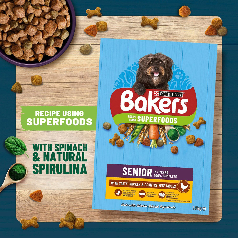 Purina Bakers Chicken and Vegetables Senior Dry Dog Food 2.85kg Image 3