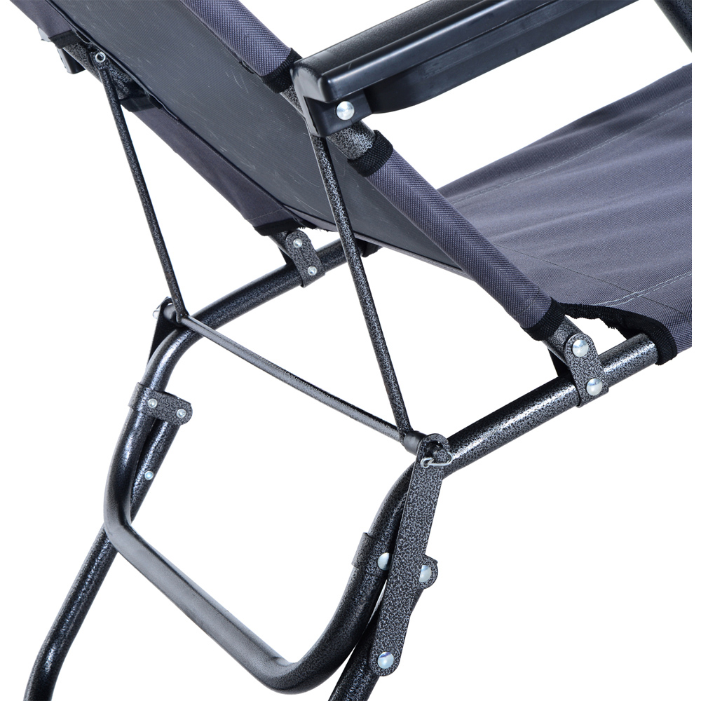 Outsunny 2 in 1 Grey Folding Recliner Chair and Sun Lounger Image 3