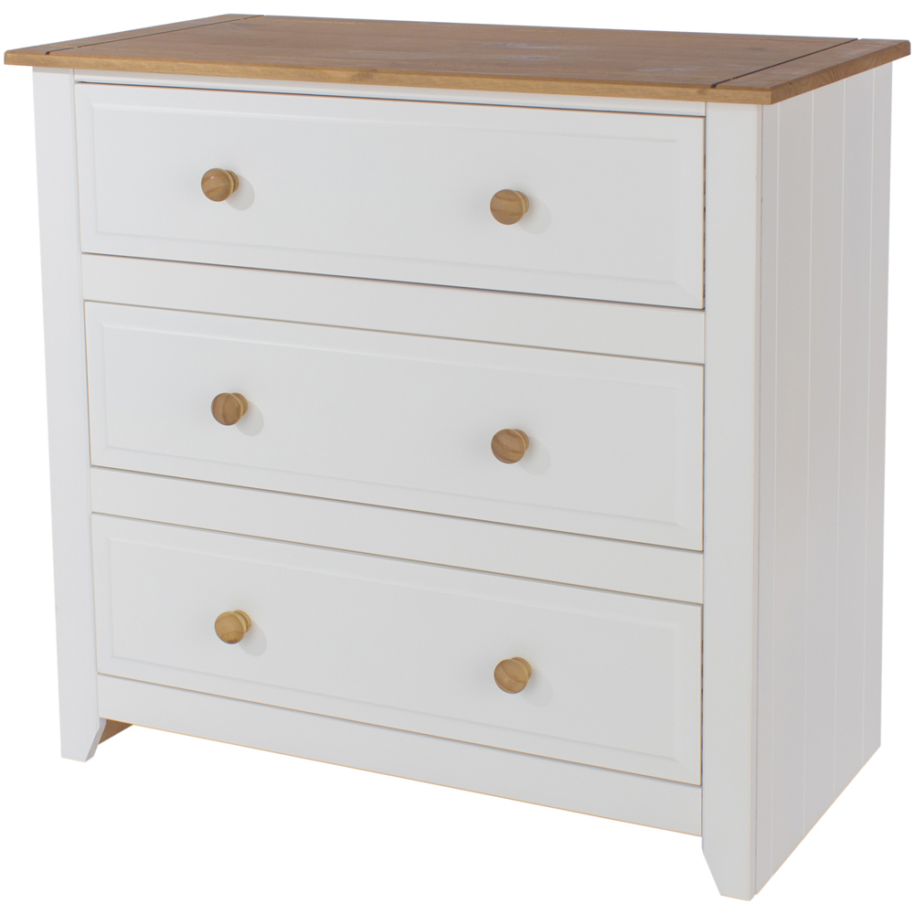 Core Products Capri 3 Drawer White Chest of Drawers Image 4