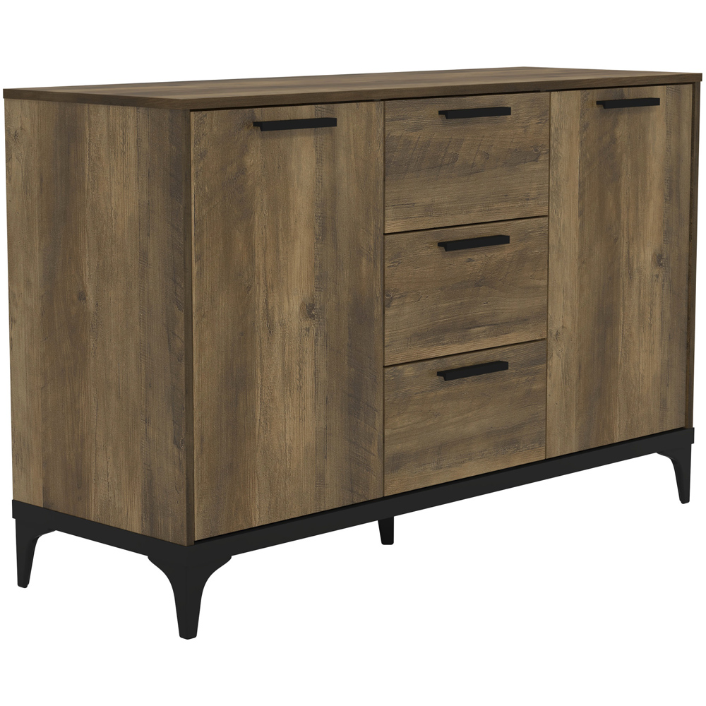 GFW Truro 2 Door and 3 Drawer Knotty Oak Large Sideboard Image 2