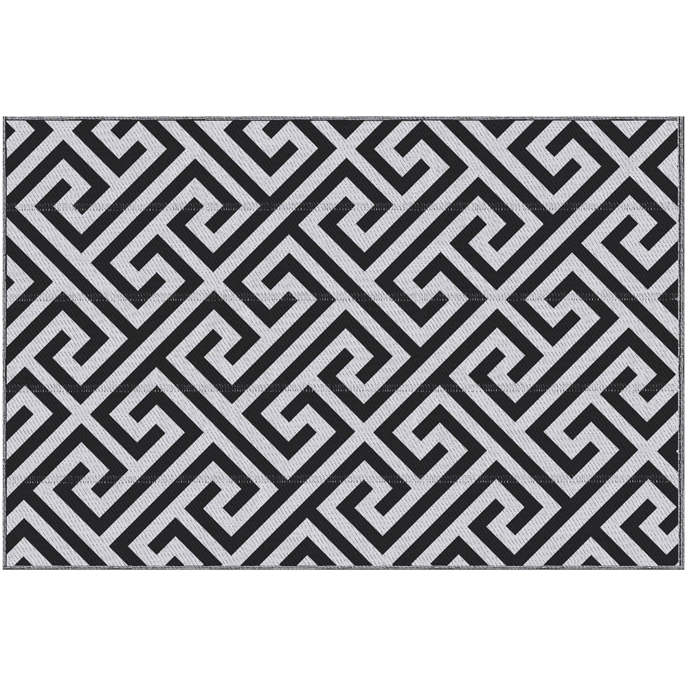 Outsunny Black and White Reversible Outdoor Rug 121 x 182cm Image 1