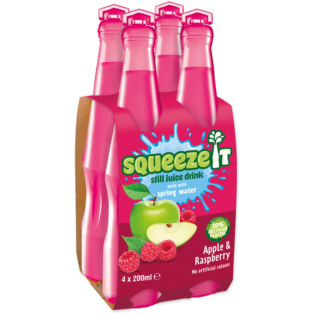 Squeeze It Apple and Raspberry 4 x 200ml Image