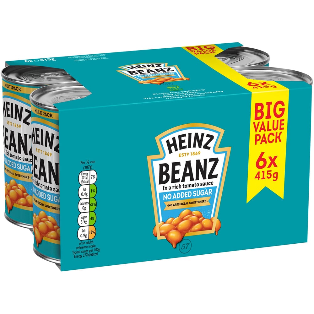 Heinz Baked Beans No Added Sugar 4 Pack Image