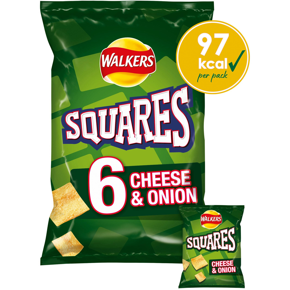 Walkers Cheese and Onion Squares 6 Pack Image