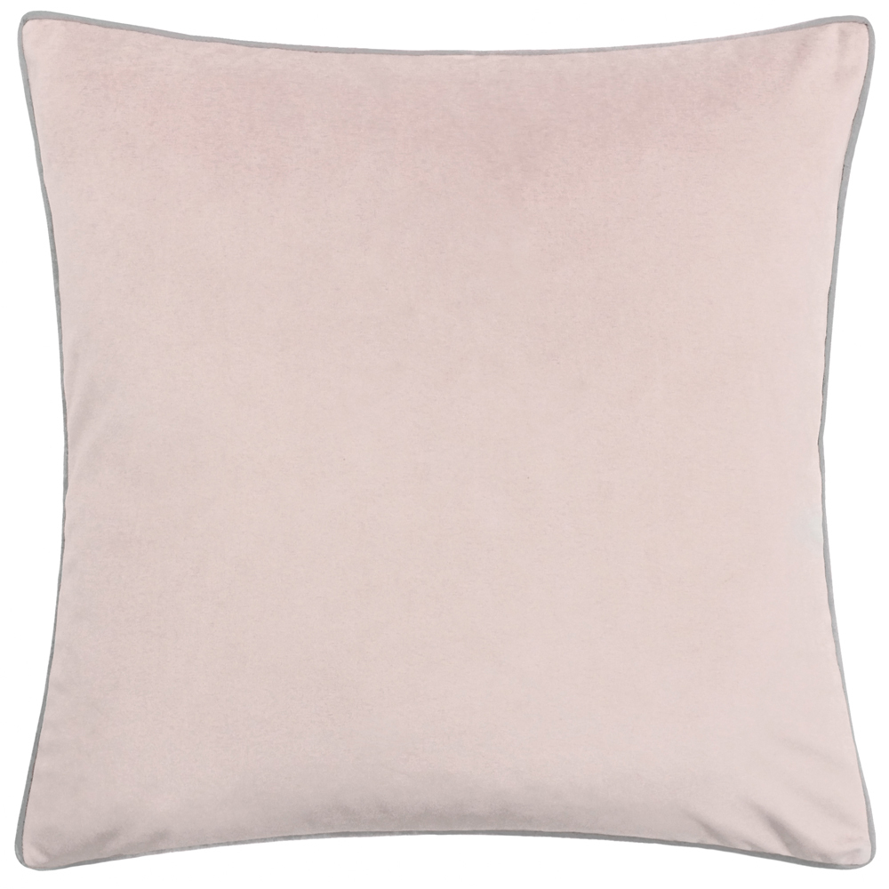 Paoletti Meridian Blush Grey Velvet Cushion Image 1