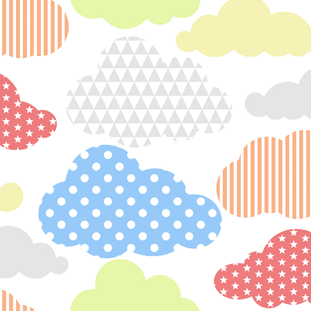 Graham & Brown Marshmallow Brights Clouds Multicolour Wallpaper Image 1