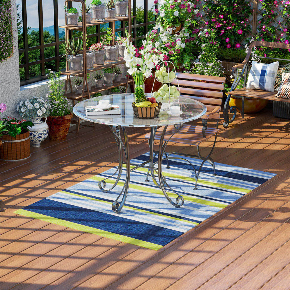 Outsunny Multicolour Outdoor Reversible Rug 121 x 182cm Image 2