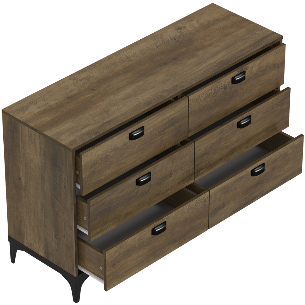 GFW Truro 6 Drawer Light Oak Chest of Drawers Image 4