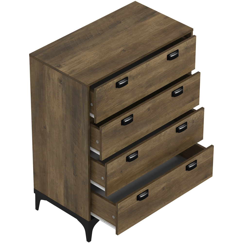 GFW Truro 4 Drawer Knotty Oak Chest of Drawers Image 4
