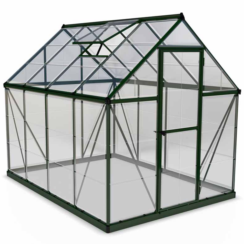 Palram Harmony Green Polycarbonate 6 x 8ft Greenhouse Image 1