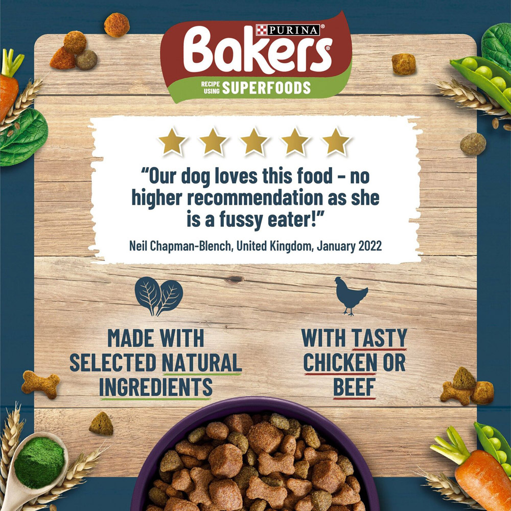 Purina Bakers Chicken and Vegetables Senior Dry Dog Food 2.85kg Image 6