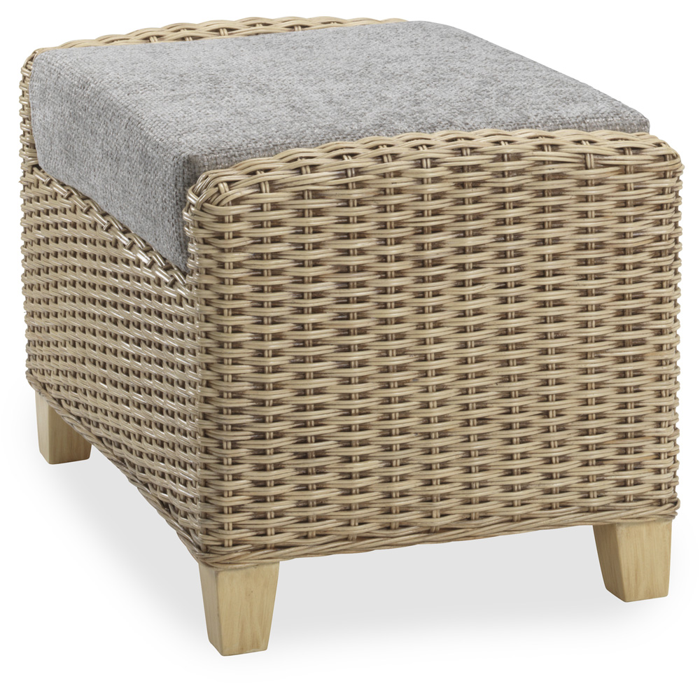 Desser Arlington Grey Natural Rattan Footstool with Storage Compartment Image 3