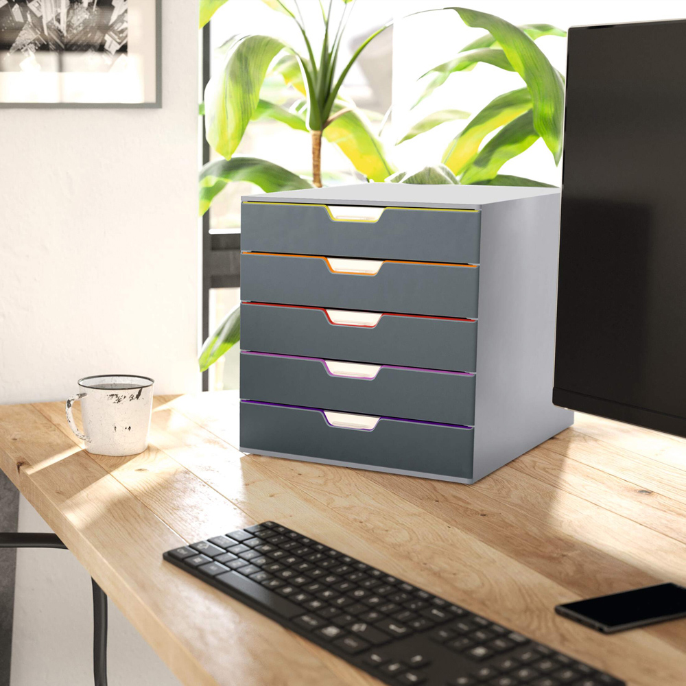 Durable VARICOLOR A4+ 5 Drawer Colour Coded Desk Organiser Image 2