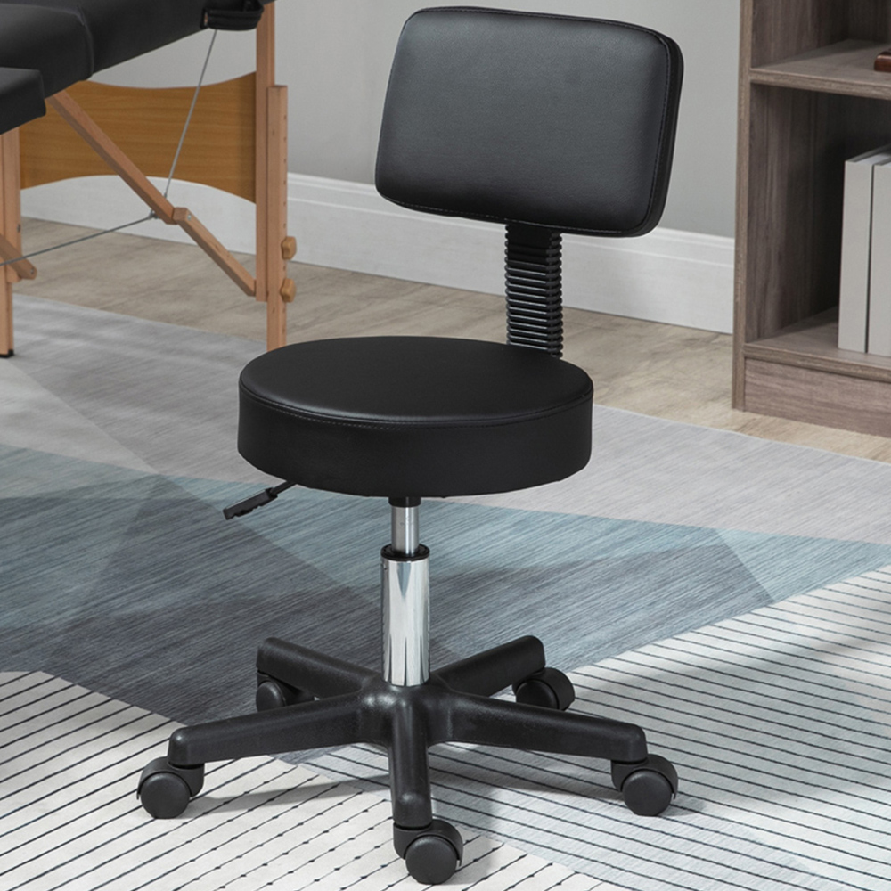 Portland Black PU Leather Height Adjustable Swivel Chair Image 1