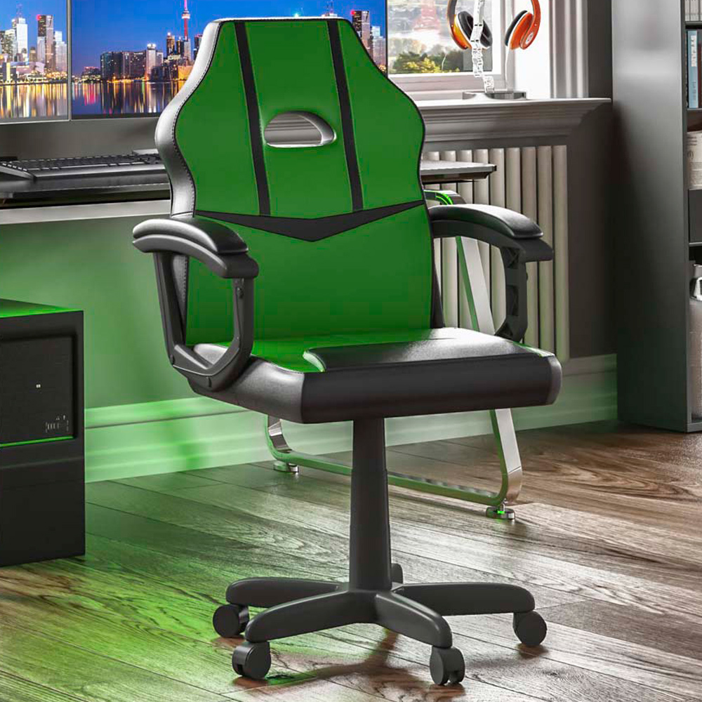 Vida Designs Comet Green and Black Swivel Office Chair Image 1