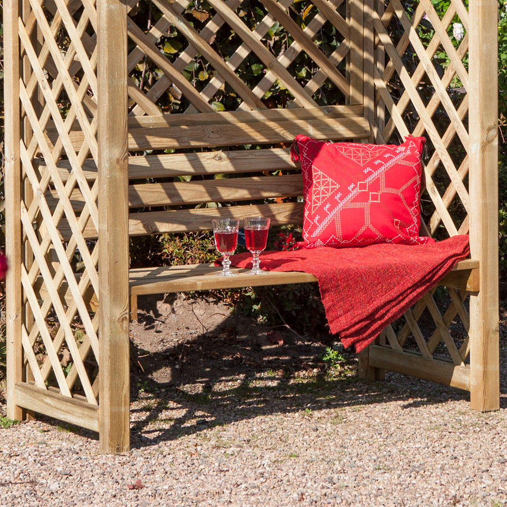 Rowlinson Jaipur 2 Seater Natural Arbour with Slatted Roof Image 2
