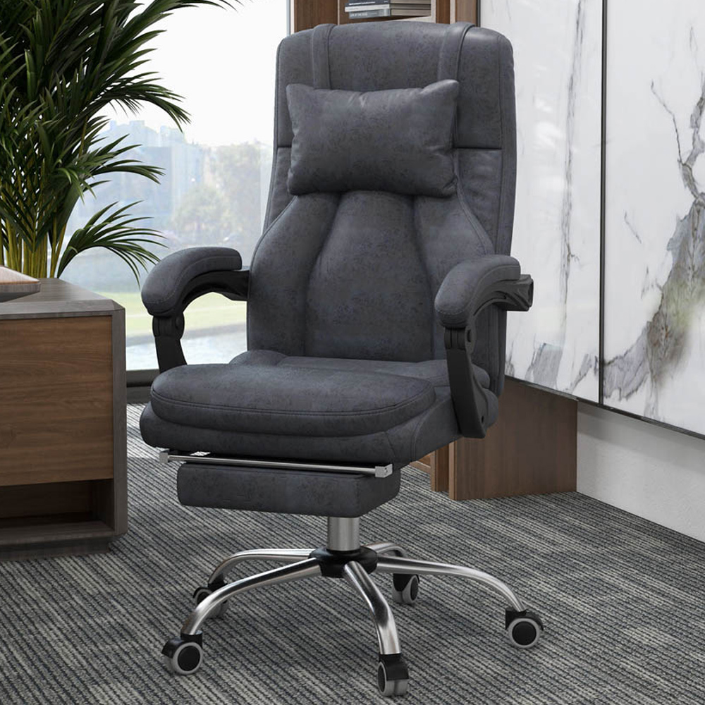 Portland Grey Swivel Vibration Massage Office Chair Image 1