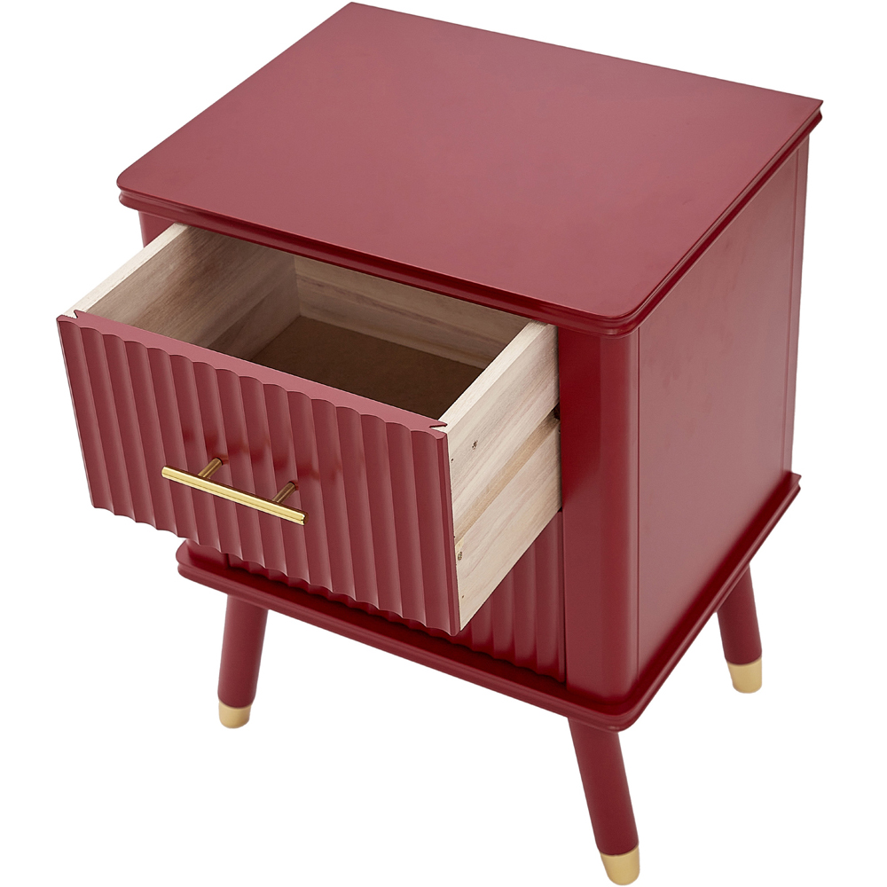 Cozzano 2 Drawer Red Bedside Table Image 5