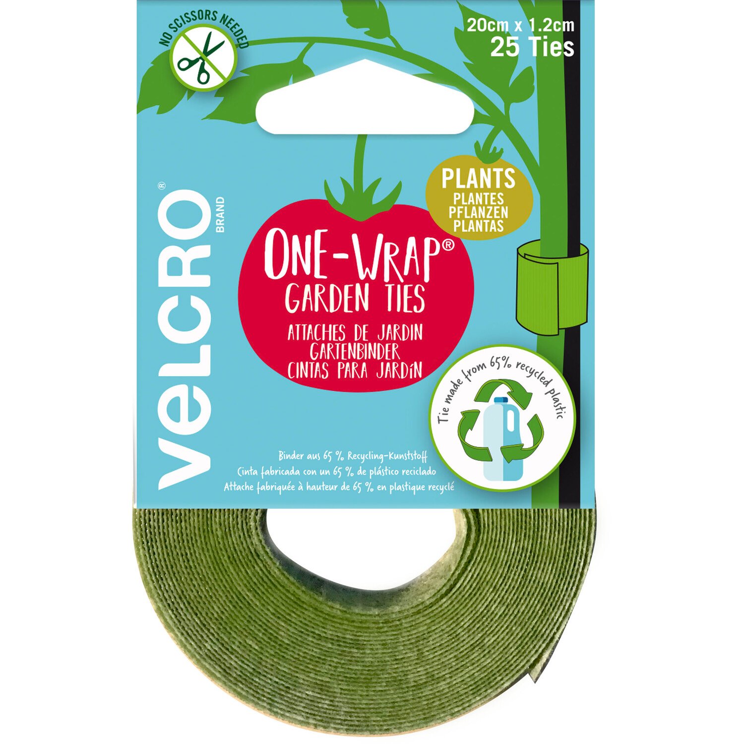 Velcro One Wrap Plant Ties - Green / 5m Image 1