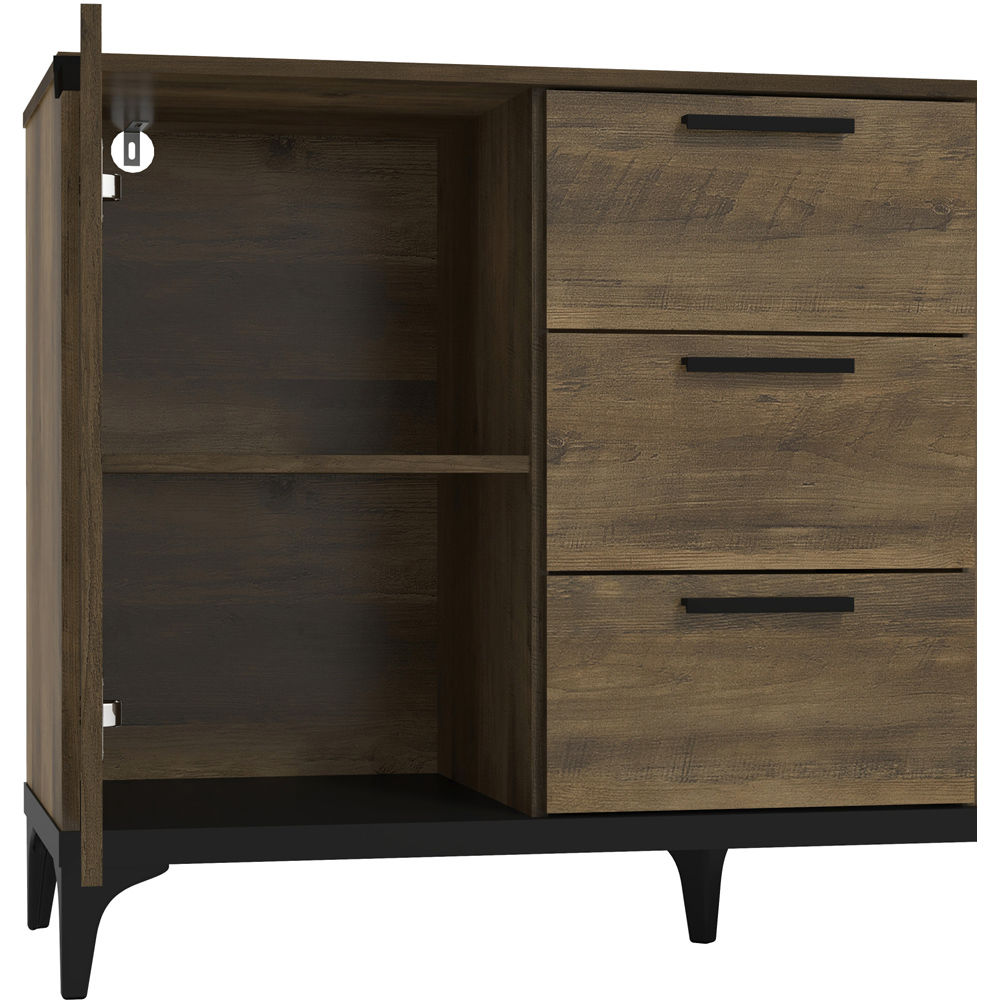 GFW Truro 2 Door and 3 Drawer Knotty Oak Large Sideboard Image 6
