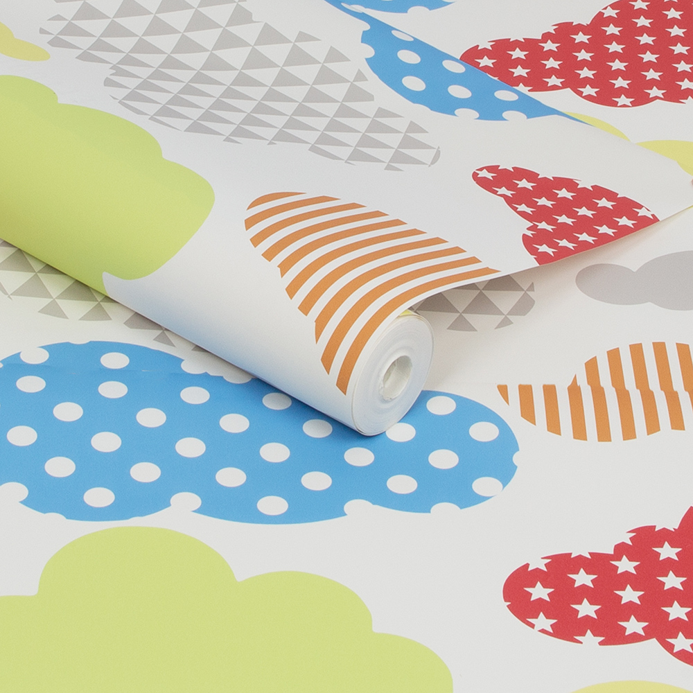 Graham & Brown Marshmallow Brights Clouds Multicolour Wallpaper Image 2