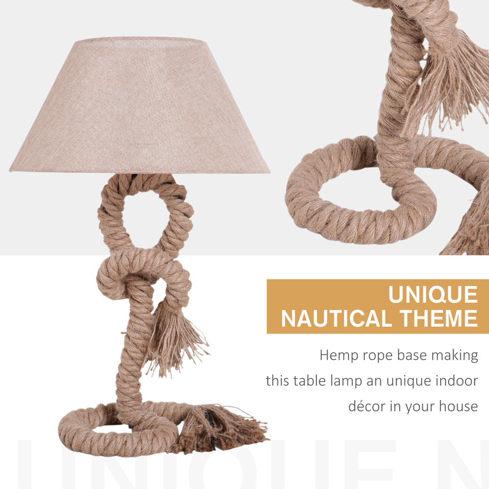 Portland Indispensable Nautical Twisted Rope Beige Table Lamp Image 4