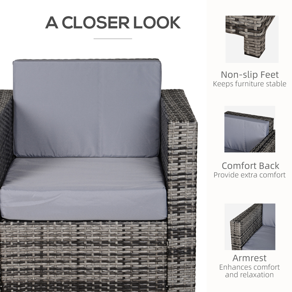 Outsunny Grey Single Sofa Armchair with Cushion Image 6