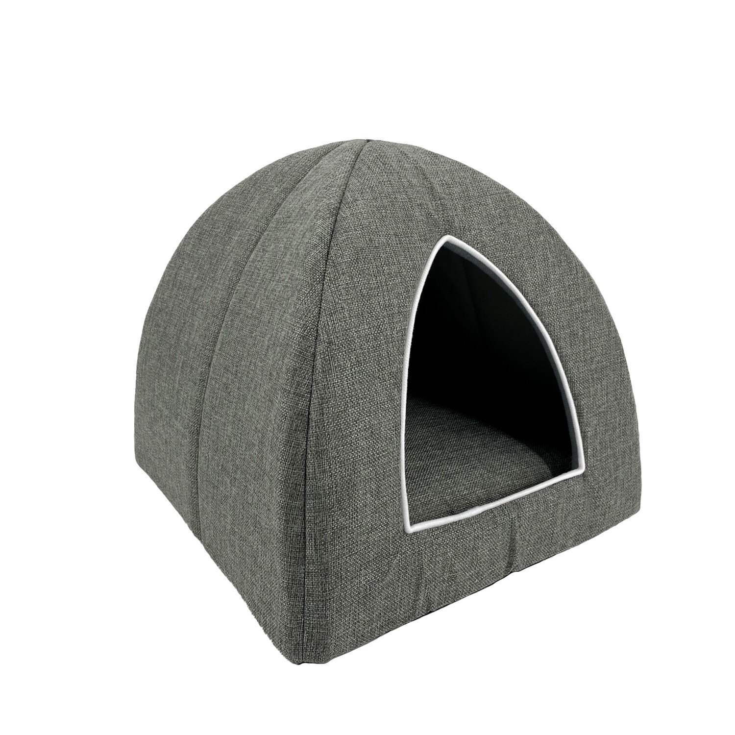 Clever Paws Grey Igloo Cat Bed Image 2