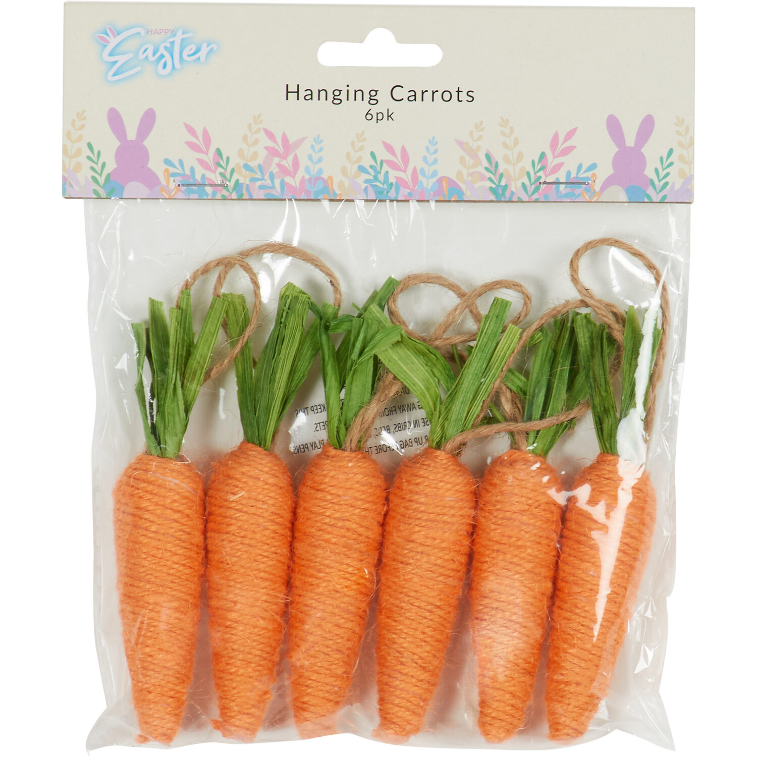 Easter Carrot Hanging Decoration 6 Pack Image 1