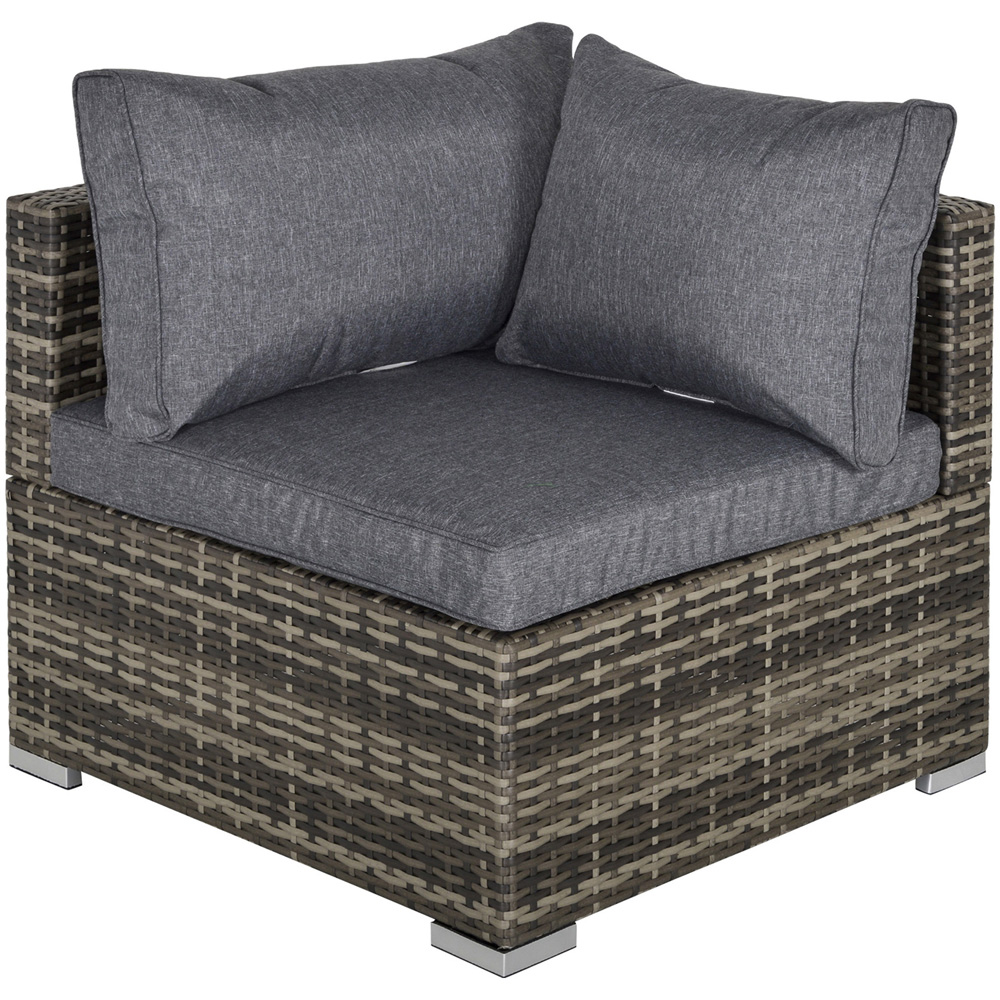 Outsunny Deep Grey Rattan Single Corner Sofa Chair Image 2