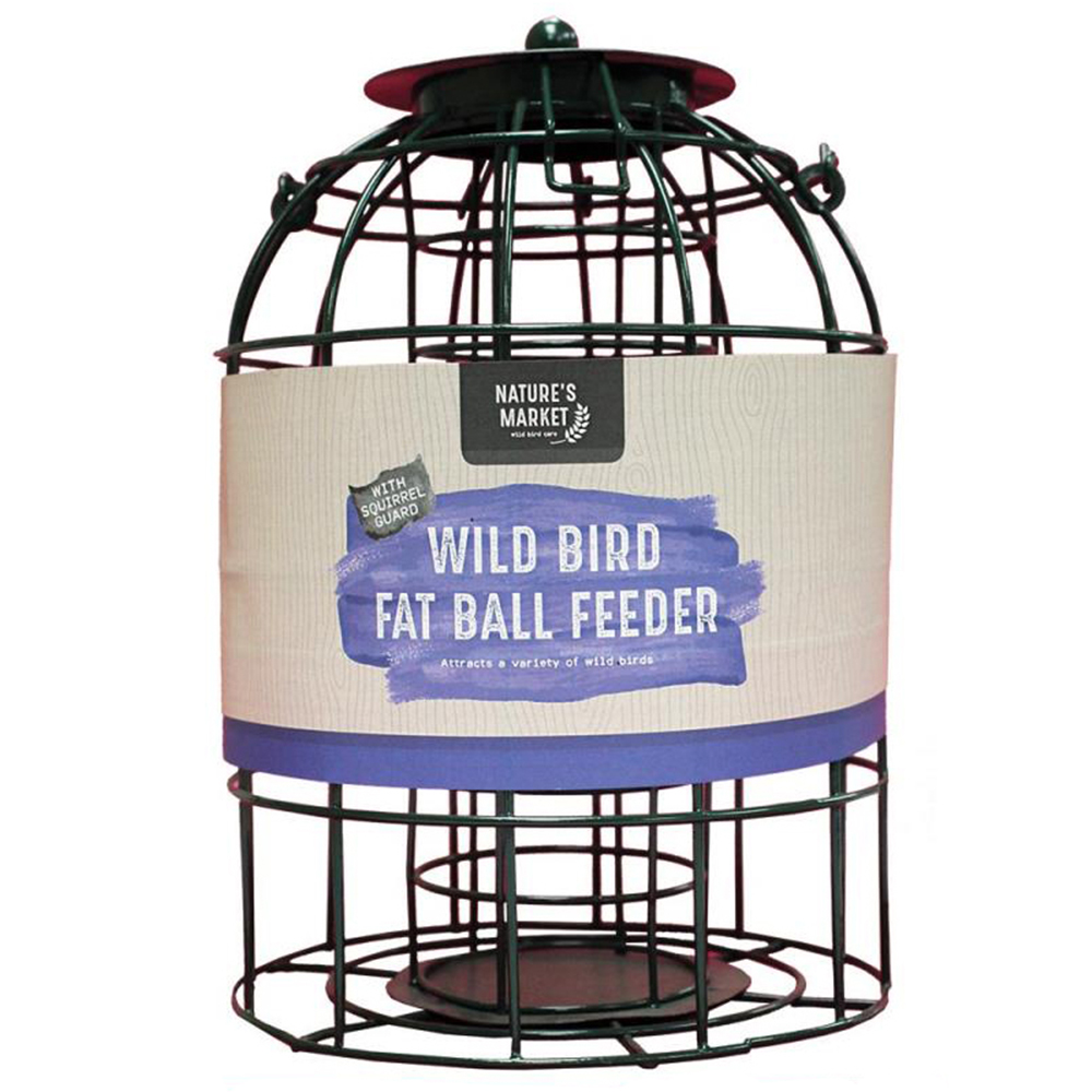 Natures Market Wild Bird Fat Ball Feeder with Squirrel Guard 12 Pack Image 1