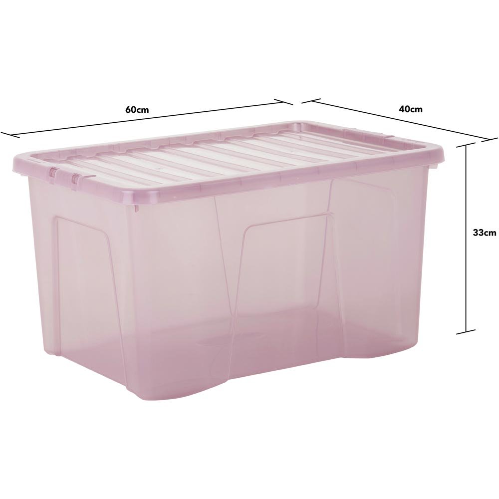 Wham 60L Pink Crystal Storage Box and Lid 5 Pack Image 5