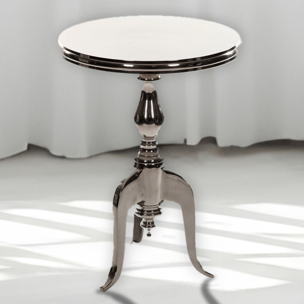 Silver Large Aluminium Side Table Image 1