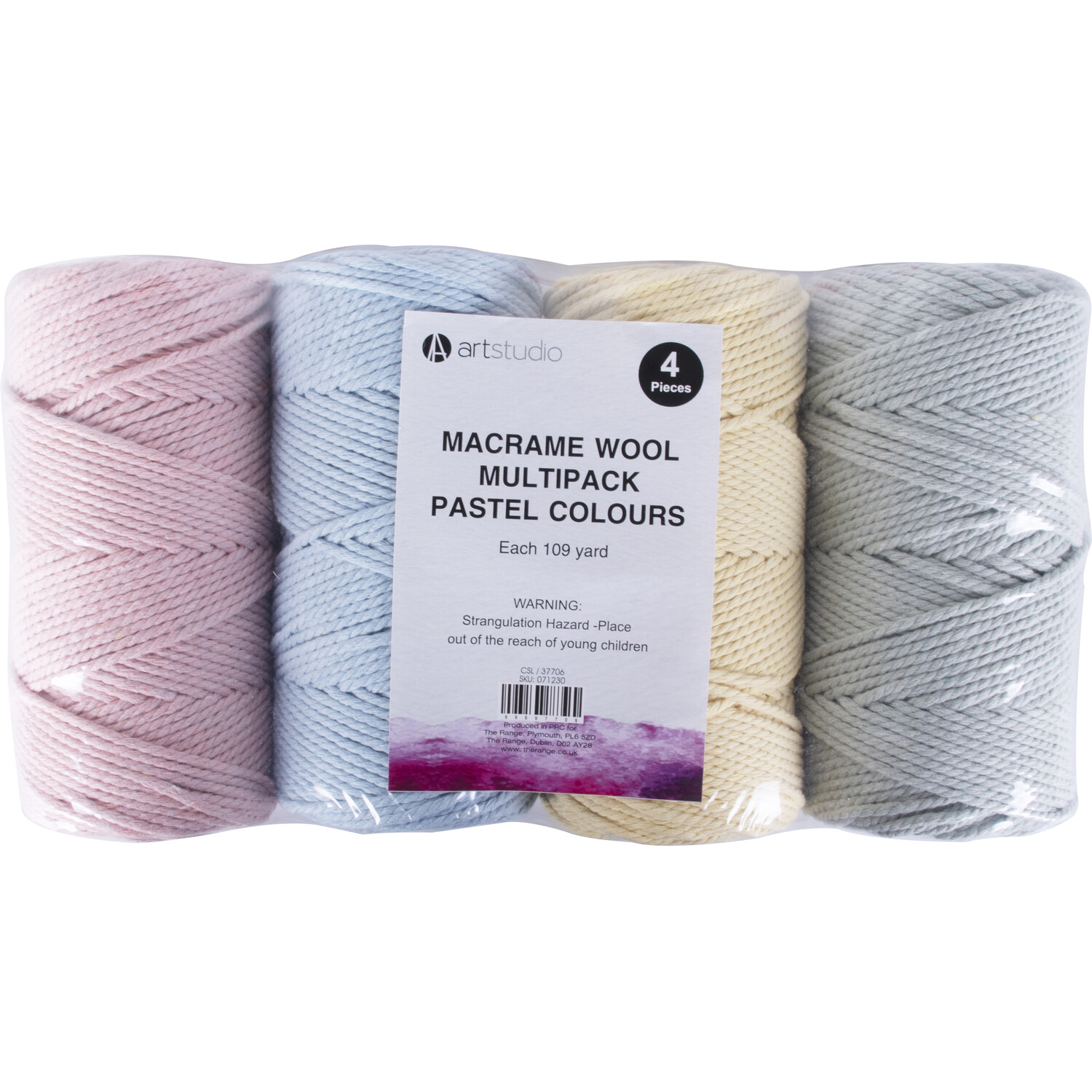 Art Studio Pastel Coloured Macrame Wool 4 Pack Image