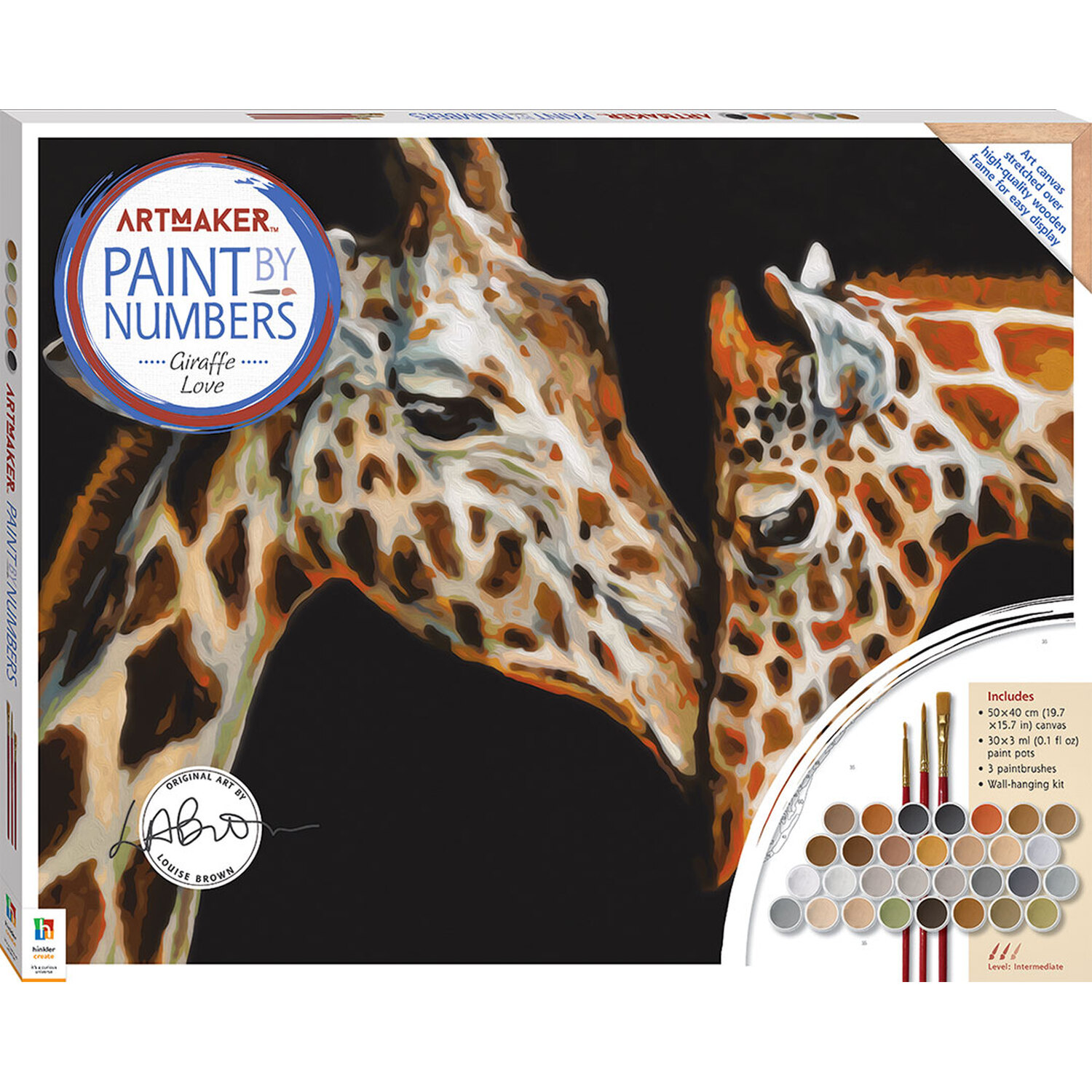 Paint by Numbers Canvas  - Giraffe Love / 41.1cm Image