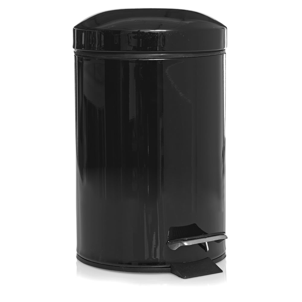 Wilko Dome Pedal Bin Black Small Wilko
