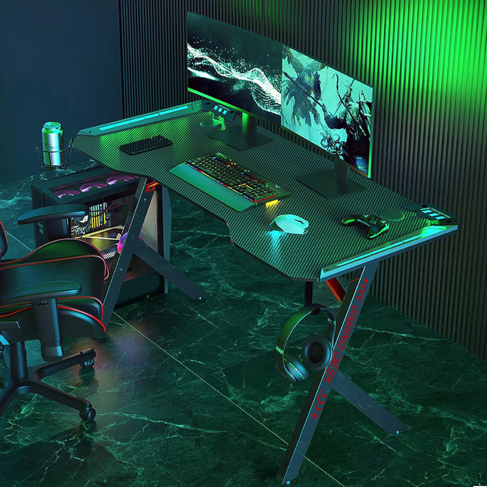 Neo Model 3 Gaming Desk with LED Lights Image 1