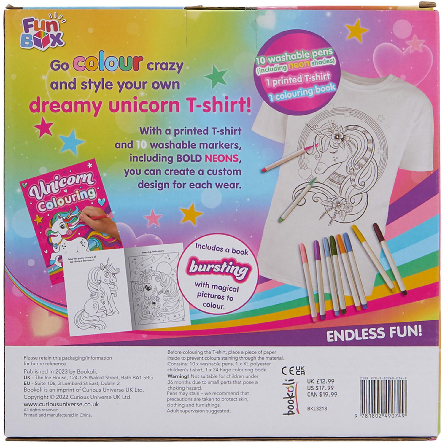 Bookoli Colour Your Own Unicorn T-Shirt Kit Image 3