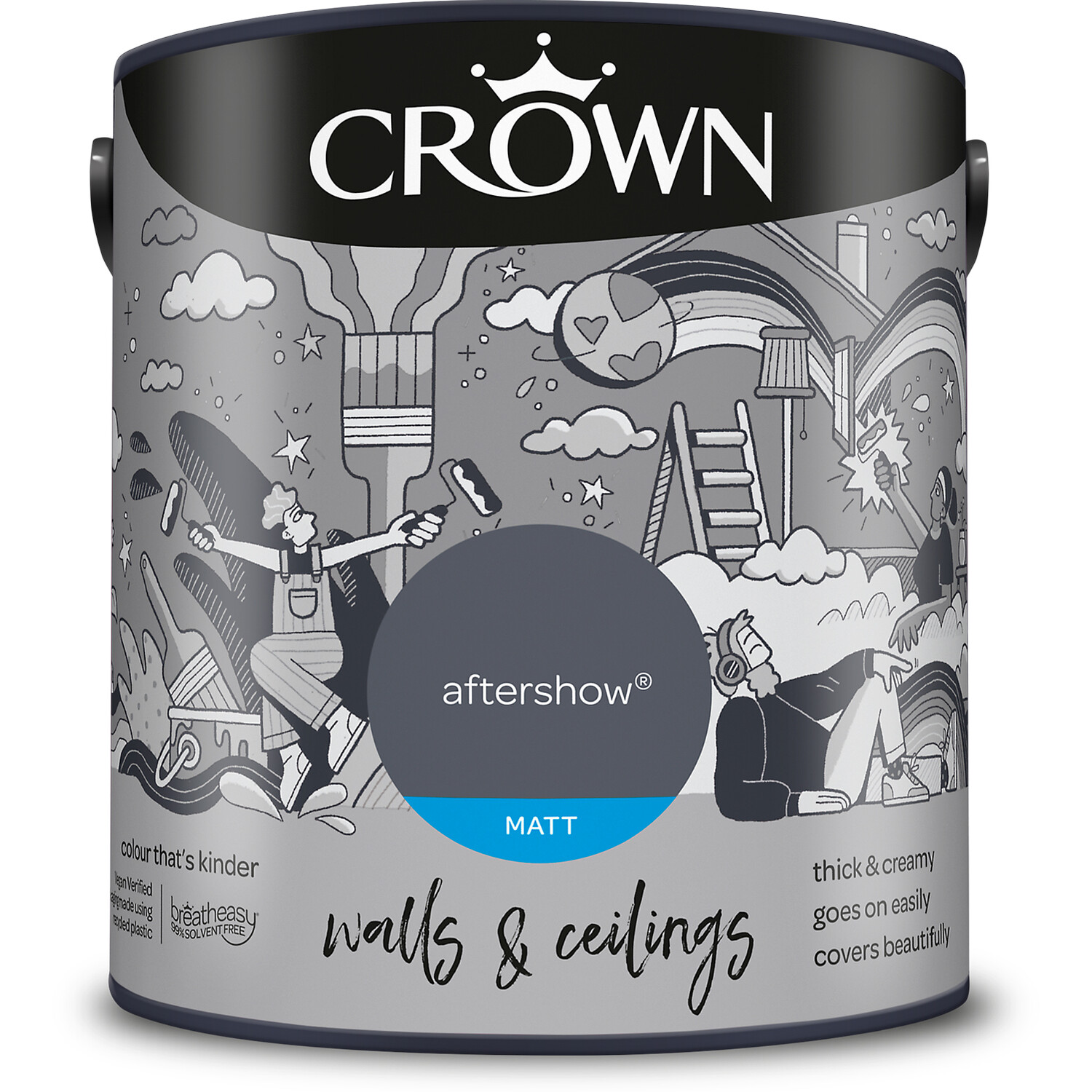 Crown Wall and Ceilings Aftershow Matt Emulsion 2.5L Image 2